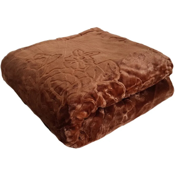 Vysoce kvalitní silná akrylová deka hnědé barvy s reliéfním vzorem Šířka: 160 cm | Délka: 210 cm