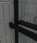 Erga Paris, polička/držák na ručníky pro sprchovou zástěnu (max. 140cm), černá matná, ERG-V02-PARIS-SHELF-BK