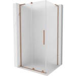 MEXEN/S - Velar L sprchový kout, posuvné dveře 100 x 70, dekor, měď kartáčovaná 871-100-070-33-65
