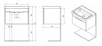 SAPHO - ELLA umyvadlová skříňka 46,5x39x38,5cm s umyvadlem CITY, bílá (70050) EL050-3030-01