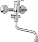 JB Sanitary Nástěnná umyvadlová a sprchová baterie FINERY, rozteč 150 mm, otočný přepínač, bez příslušenstvím, trubkové ramínko 300 mm F10 37 50