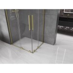 MEXEN/S - Velar L Duo sprchový kout, posuvné dveře 90 x 80, transparent, zlato kartáčovaná 871-090-080-02-03-55