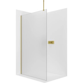 CERANO Sprchová zástěna Walk-in Onyx Top Round L/P - 8 mm - kulatá vzpěra - zlatá, mléčné sklo - 100x200 cm