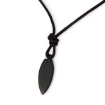 Pánský kožený náhrdelník Tangaroa - Maori amulet, Černá 67 cm