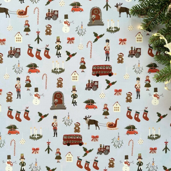 Be Nice EKO Balicí papír vánoční - Anglická pohádka (modrý) 5 ks