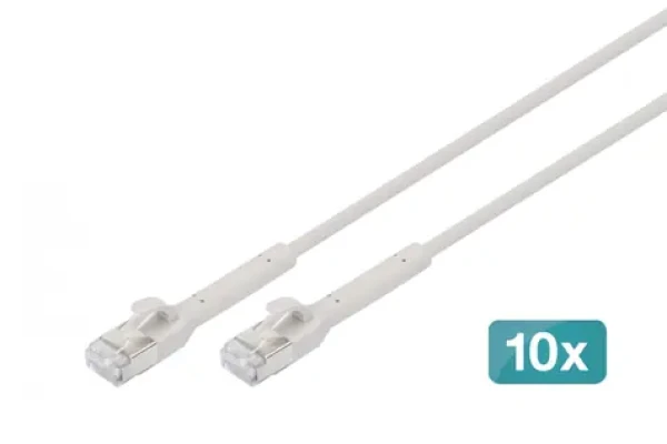 Digitus CAT 6A šedá / Patch kabel / F/FTP / RJ-45 / 0,3 m / 10 ks (DK-1632-A-003B-10)