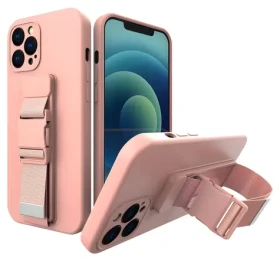 Hurtel Rope Case růžová / Kryt / Xiaomi Poco X3 NFC / gel s poutkem a řetízkem