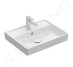 VILLEROY & BOCH - Collaro Umyvadlo 550x440 mm, s přepadem, otvor pro baterii, CeramicPlus, Stone White 4A3355RW