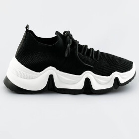 Černé tenisky sneakers s bílou podrážkou (XA055) Barva: odcienie czerni, Velikost: XL (42)
