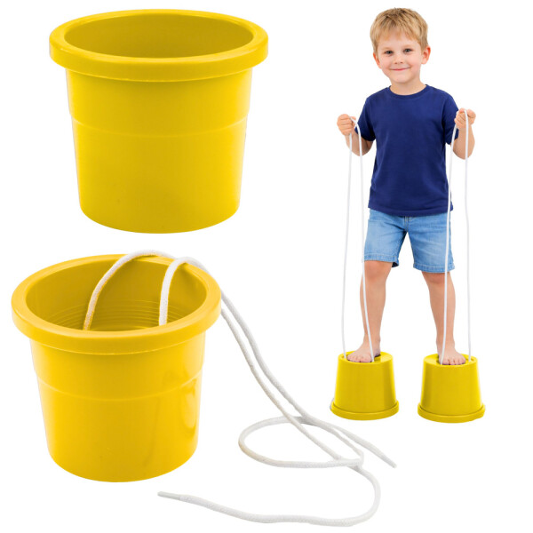 Mamido Dětské balanční kbelíkové chůdy žluté