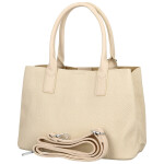 Módní dámská koženková kabelka do ruky Beatis, krémová