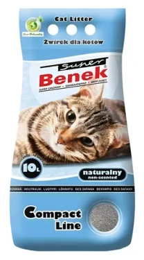 Certech Super Benek Compact Natural / Kočkolit / Bentonitové stelivo hrudkující / 10 l