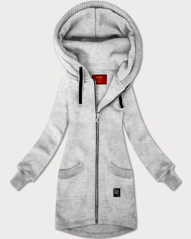 Světle šedá dámská mikina se svetrovými vsadkami LHD (AMG-172A) odstíny šedé M (38)