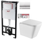 ALCADRAIN Sádromodul - předstěnový instalační systém s chromovým tlačítkem M1721 + WC INVENA FLORINA WITH SOFT, včetně soft/close sedátka AM101/1120 M1721 FL1