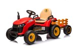 Mamido Dětský elektrický traktor BBH-030 s přívěsem červený