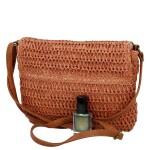 Dámská pletená crossbody kabelka Olive Boho, cihlově červená