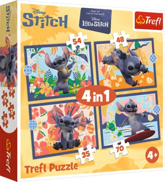 TREFL Puzzle Lilo Stitch: Prázdniny na Havaji 4v1