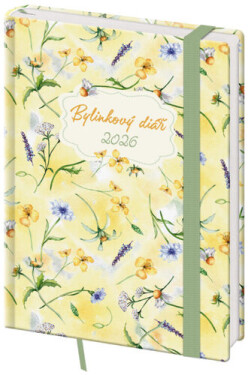 Diář 2026 týdenní B6 bylinkový Herbs s gumičkou