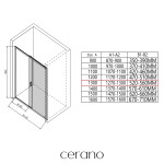 CERANO - Sprchový kout Varone LINE L/P - 6 mm - černá matná, mléčné sklo - 130x70 - posuvný CER-DY505-90200