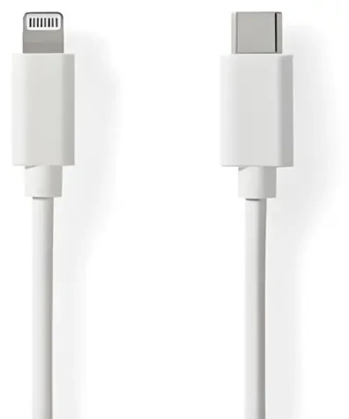 Nedis Lightning kabel 1 m bílá / Datový kabel / USB-C (M) - Lightning 8-pin (M) / USB 2.0 / 480 Mbps (CCGL39650WT10)