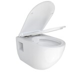 OLSEN SPA - Závěsné WC TIBERA RIMLESS, se sedátkem Soft-close, přiznaná montáž OLKZT1055