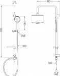 MEXEN/S - Carl sprchový sloup včetně vanové termostatické baterie Cube, černá 77360240-70