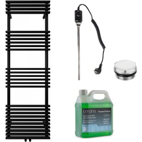 CERANO Koupelnový elektrický radiátorový set Luigi - 600W - černá matná - 1600x500 mm