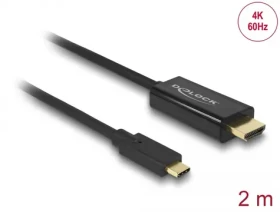 Delock Kabel USB Type-C (M) - HDMI (M) 2m černá / DP Alt Mód / 4K / 60Hz (85291)