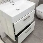 Mereo Leny, koupelnová skříňka s keramickým umyvadlem 50 cm, bíla, nové madlo CN810N