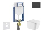 GEBERIT - Kombifix Set předstěnové instalace, klozetu Arkas I a sedátka softclose, tlačítko Sigma20, matná černá/černá SANI15CA5164