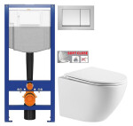 CERSANIT předstěnový instalační systém s tlačítkem chrom K97-509 + WC INVENA LIMNOS WITH SOFT, včetně soft/close sedátka K97-526 509 LI1