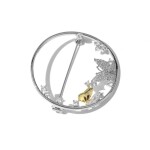 Brož Swarovski Elements Belinda, Bílá/čirá