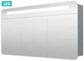 Naturel - Zrcadlová skříň 120 cm, 3 dveře, LED osvětlení, zásuvka+vypínač, IP44 GALPIR120LED GALPIR120LED