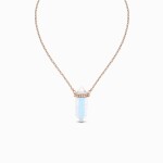 Emporial náhrdelník 14k zlato vermeil DR10001N-ROSEGOLD-MOONSTONE-ZIRCON