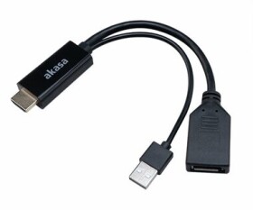 Akasa AK-CBHD24-25BK / adaptér HDMI na DisplayPort / USB-A 2.0 / 4K / 60Hz (AK-CBHD24-25BK)