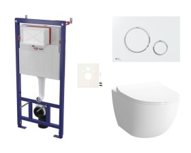 Cenově zvýhodněný závěsný WC set SAT do lehkých stěn / předstěnová montáž + WC SAT Infinitio SIKOSSINF70K SIKOSSINF70K