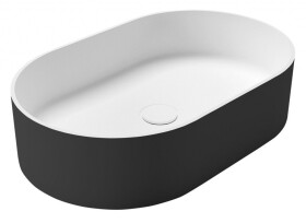 SAPHO - THIN umyvadlo na desku, Rockstone, 55x35cm, carina/bílá mat WN205-41