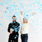 Vystřelovací konfety světle modré 28 cm Vystřelovací konfety světle modré 28 cm