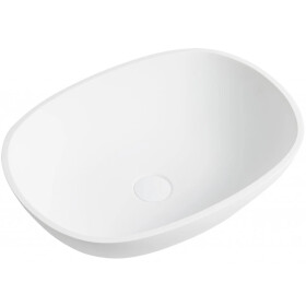 CERANO - Umyvadlo z litého mramoru Libra - na desku - bílá matná - 55x40 CER-WB16