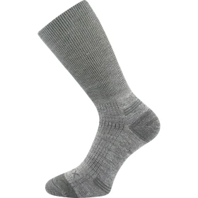 VOXX Ponožky dvouvrstvé s jemným lemem WANAK z merino vlny SVĚTLE ŠEDÉ 39-42 125266