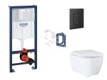 GROHE - Rapid SL Set předstěnové instalace, klozetu, sedátka SoftClose, tlačítka Even a sady pro vhazování tablet, phantom black SANI11BB5139