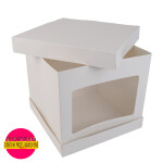 Cake star dortová krabice bílá s okénkem (33 x 33 x 30 cm)