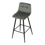 Židle barová, zelená látka, čtyřnohá kovová podnož, černý mat