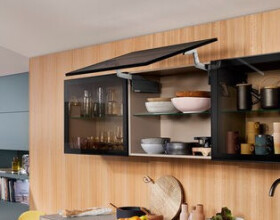 Blum Sada Aventos HS top ALU výška korpusu: 350-450mm, krytka: šedá světlá (BLAHST_26)