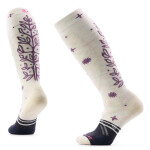 Dámské merino ponožky SMARTWOOL Women's Ski Full Cushion Ice Blossom OTC, Moonbeam velikost: 38-41 (M)
