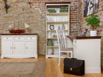 Massivo.cz Knihovna Belluno Elegante, dekor bílá-ořech, masiv, borovice