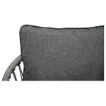 Zahradní set 1+1+2, stůl 90x48, židle a dvojsedačka, Antracitový umělý ratan, kov antracit, tmavě šedá látka.