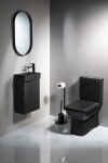 SAPHO - MARGITHA keramické umývátko 38x22cm, otvor pro baterii vpravo, černá mat MGT3822B
