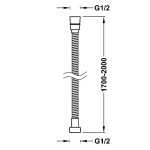 Sprchová hadice 170cm kov - chrom natahovací do 200cm dvouzámková Tres 9134630 TG 9134630