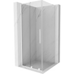 MEXEN/S - Velar L sprchový kout, posuvné dveře 120 x 120, transparent, bílá 871-120-120-03-20